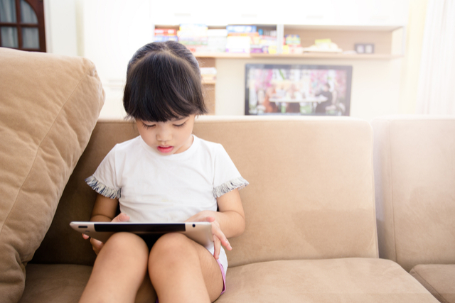 Child using tablet